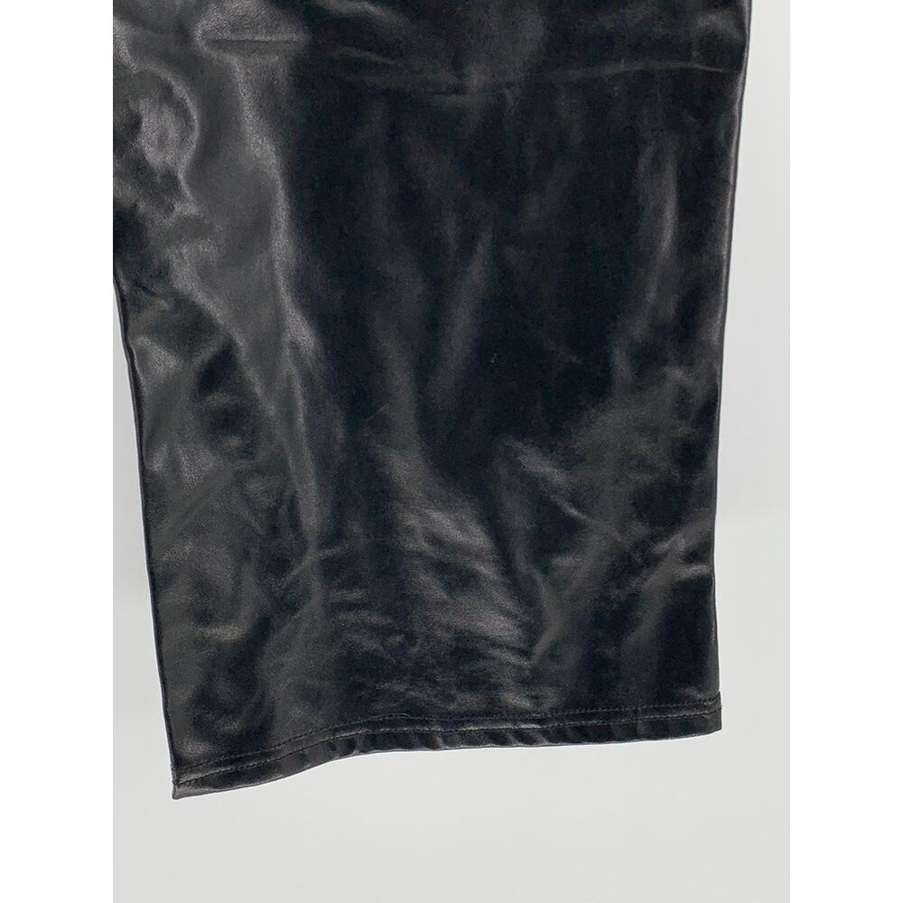 SHEIN Women's Black Faux-Leather Straight Leg Pants SZ S/Tall - Picture 9 of 10